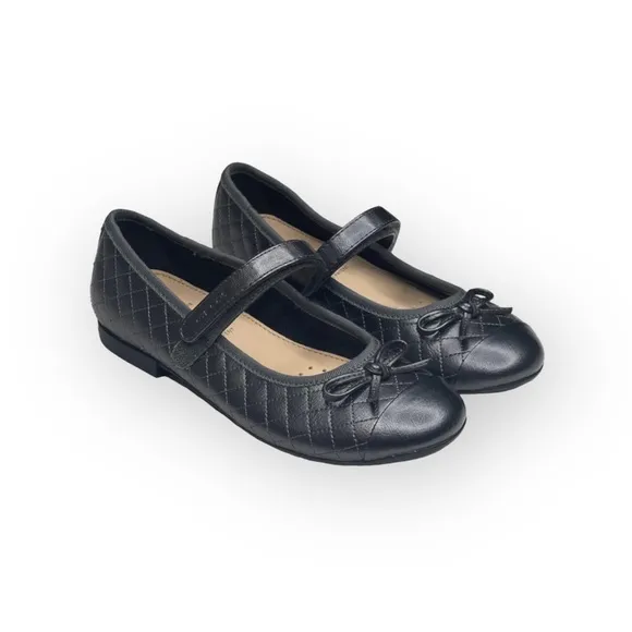 new GEOX 𖣙 Plie Diamond Quilted Mary Jane Ballerina Flat 𖣙 Gunmetal 𖣙 2M 2.5M